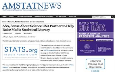 AMSTAT News: ASA, Sense About Science USA Partner to Help Raise Media Statistical Literacy