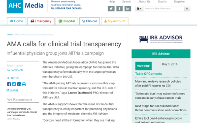 AHC Media: AMA calls for clinical trial transparency